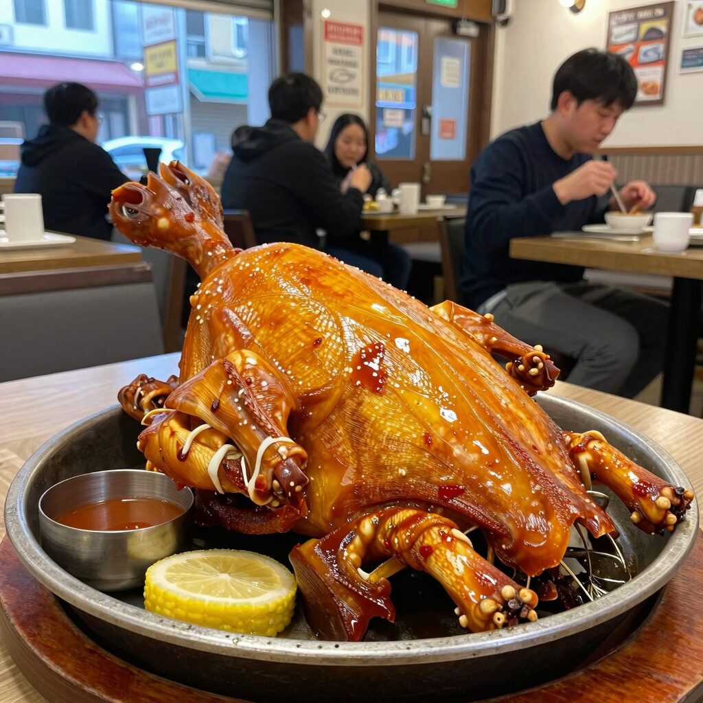 캐리비안 베이 피에스타 식당 내부와 돈가스 메뉴