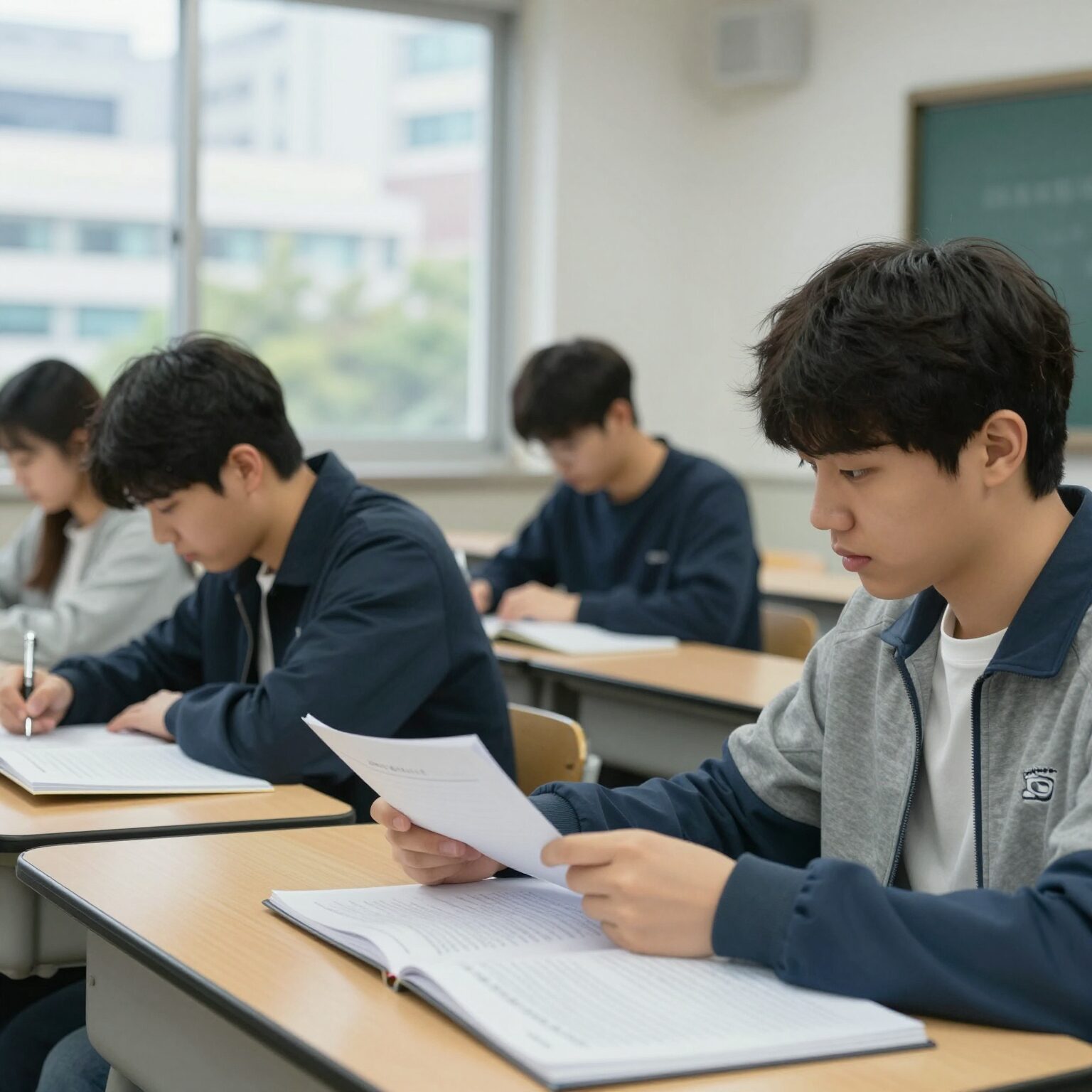 개념 플러스 유형 1-2 교재와 함께 공부하는 학생의 모습, 답지 활용법을 설명하는 이미지