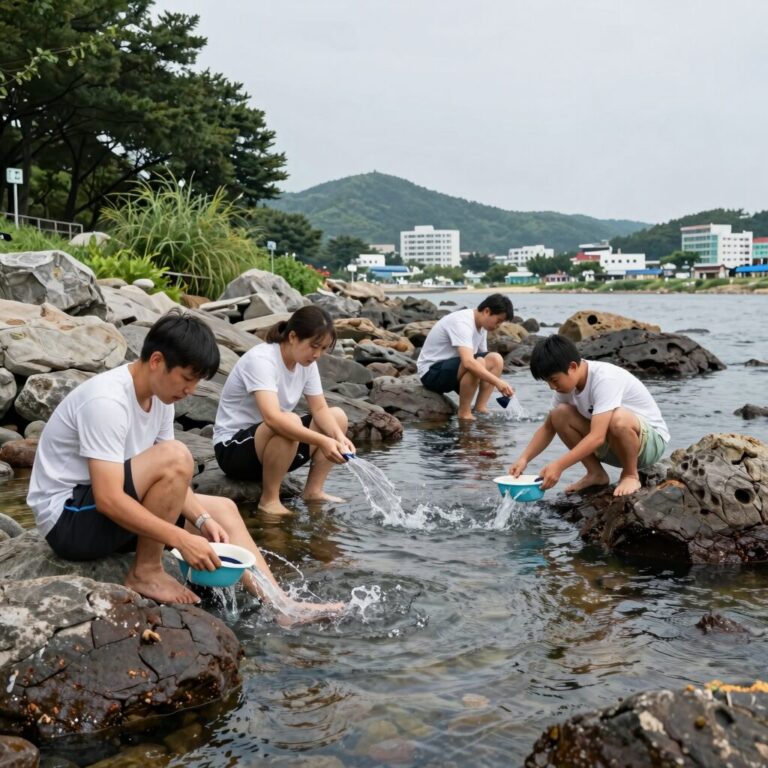 문경 선유동계곡 너럭바위와 맑은 물 여름 물놀이