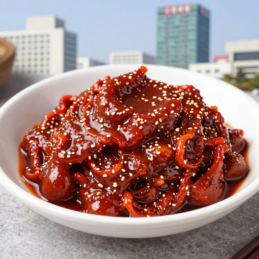 가지구이 양념간장 완성 접시에 담긴 모습