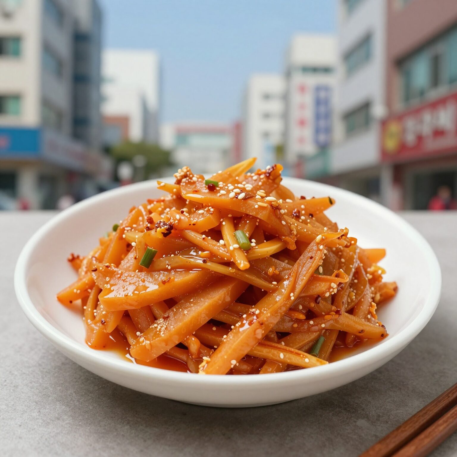 고구마순 된장무침 완성 접시