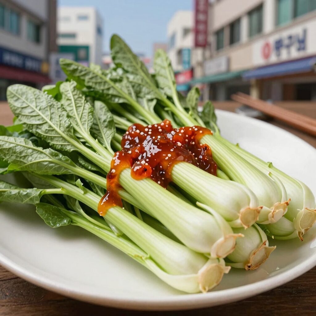 노릇하게 구운 가지부침개와 간장 양념