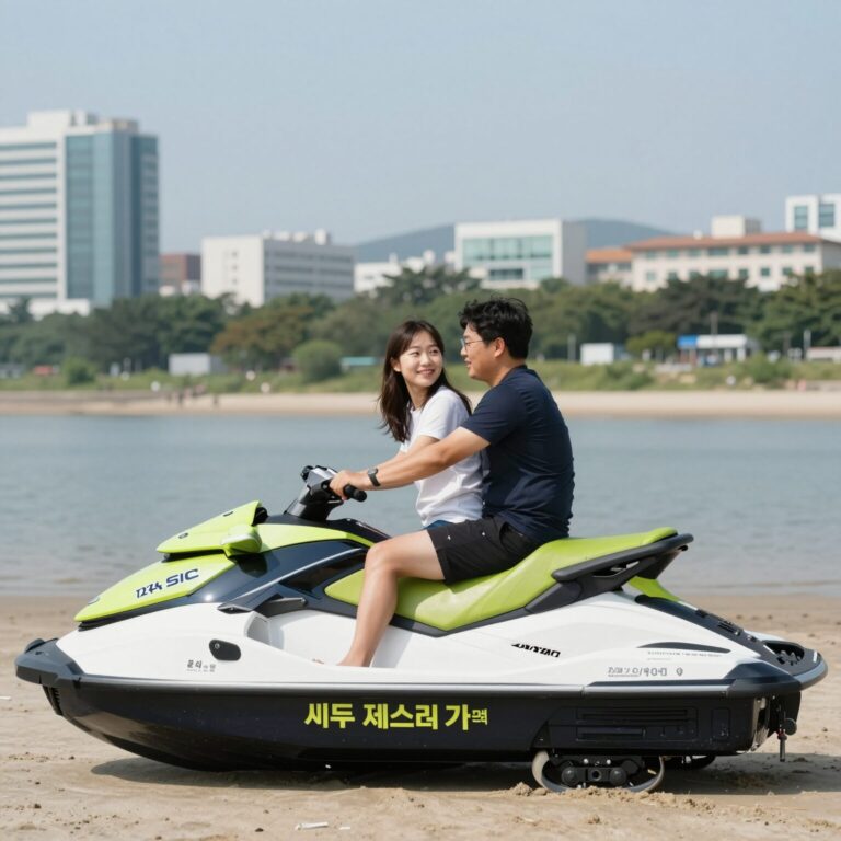 씨두 제트스키 가격 비교와 모델 선택을 위해 제트스키를 살펴보는 모습