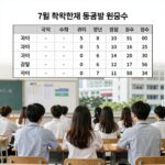 7월 학력평가 등급컷 표 이미지 국어 수학 영어 등급별 원점수