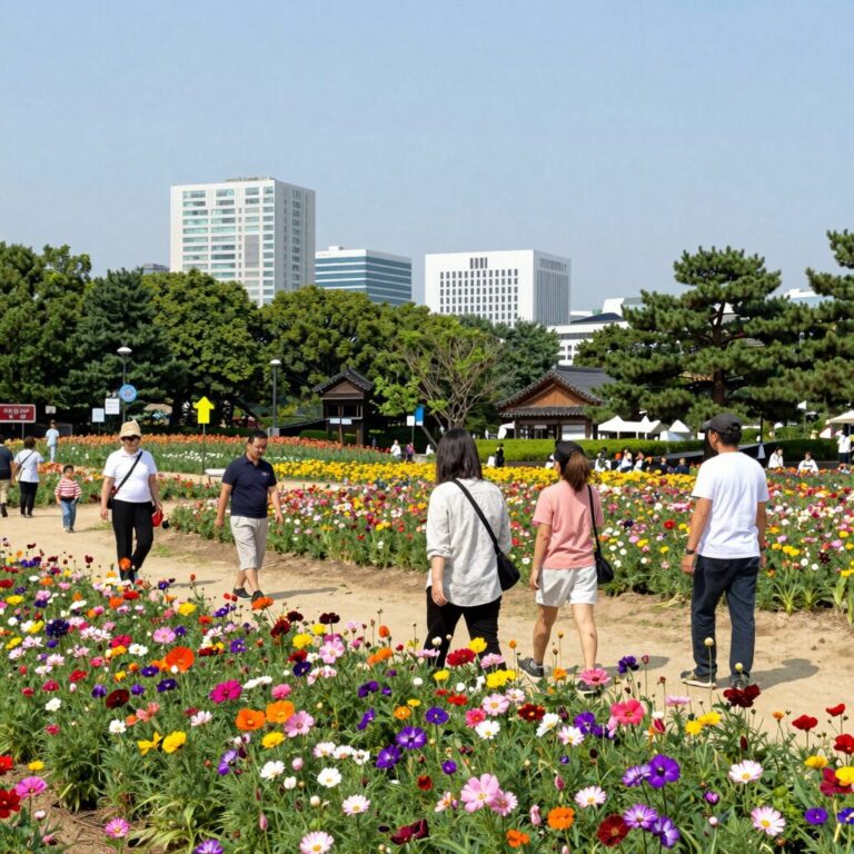 8월 꽃축제 서천 장항 송림 산림욕장 맥문동 꽃밭 전경