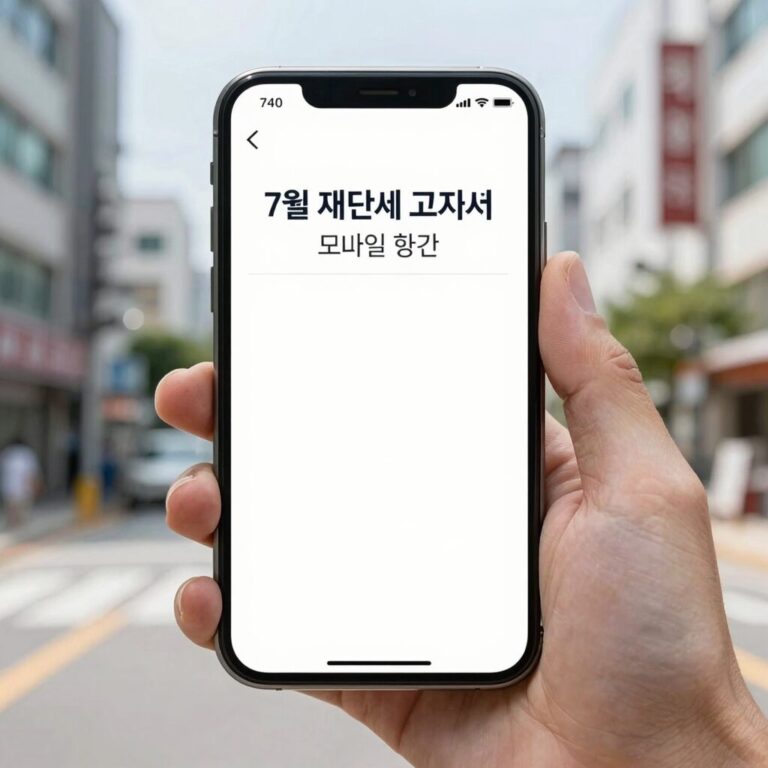 7월 재산세 고지서 모바일 확인 화면