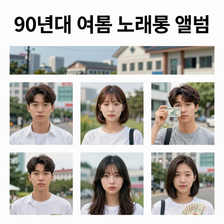 90년대 여름 노래 모음 앨범 커버 콜라주