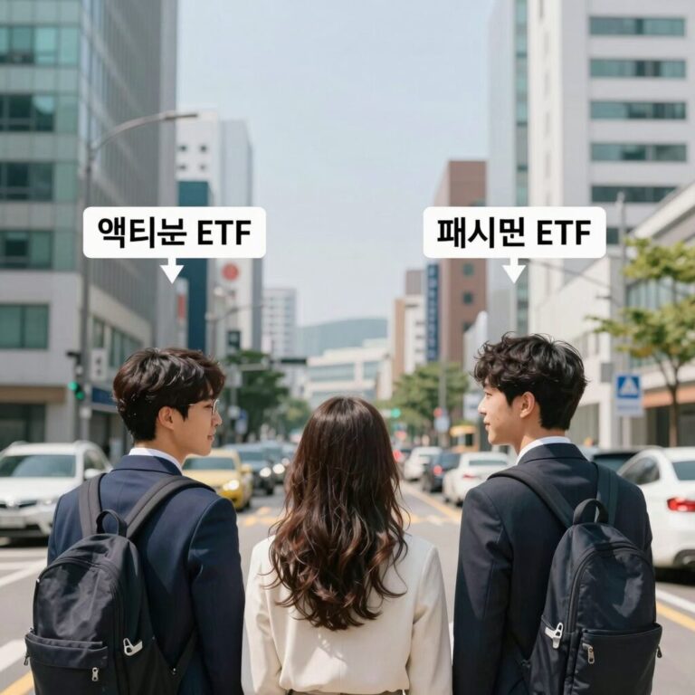 액티브 ETF와 패시브 ETF 비교 그래프