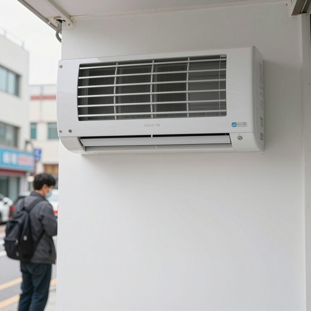이동식 창문형 벽걸이 에어컨 소음 비교 사진