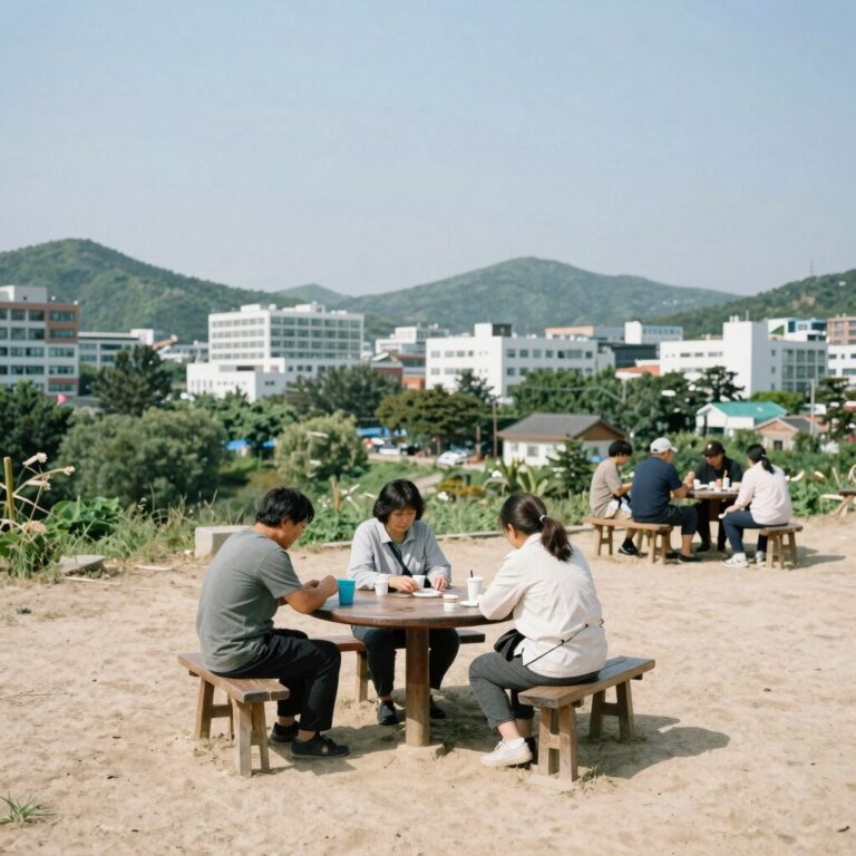 포천 백운계곡의 무료 평상과 테이블