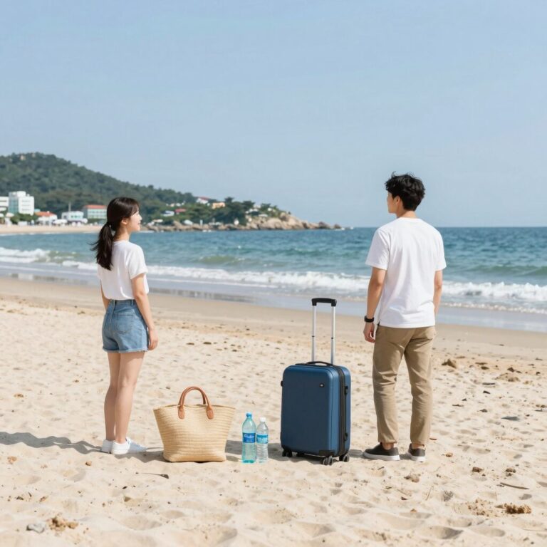여름휴가 준비물과 해변 사진