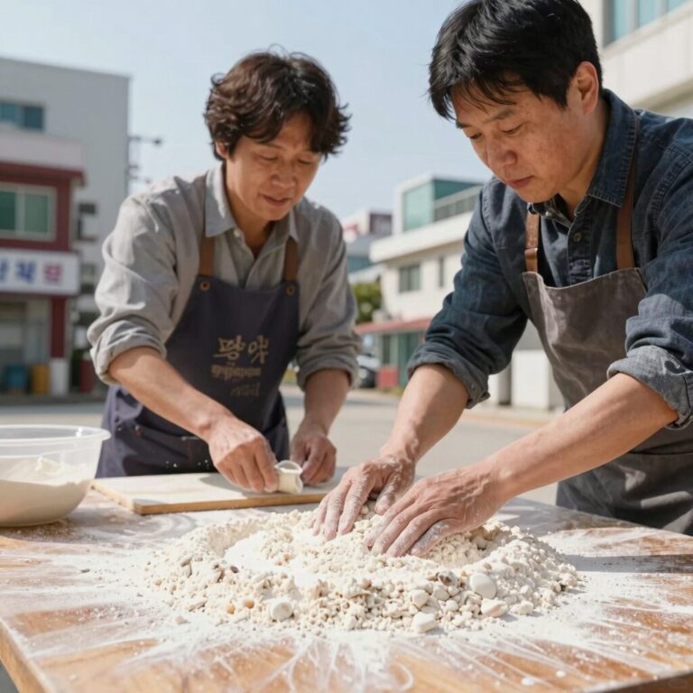 생여주 씨 제거와 부침가루 묻히는 과정