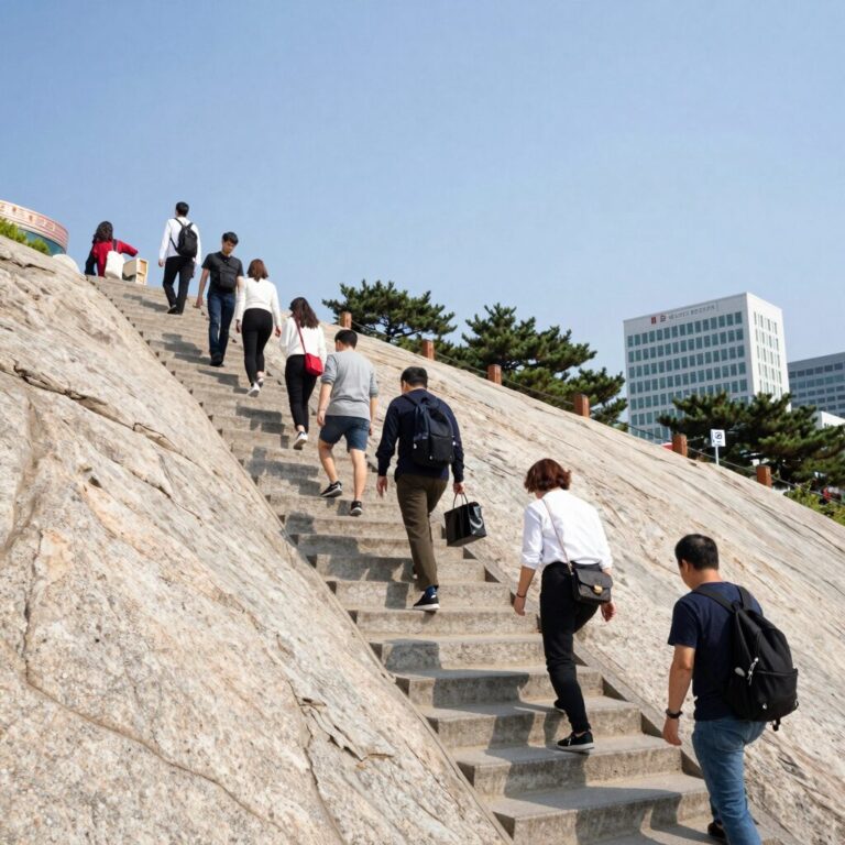 놀면뭐하니 보문사 419계단 오르는 모습과 눈썹바위 마애불 전경