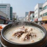 부산대 두곳 삼계탕 비교 후기 부산대 상주삼계탕과 물금삼계탕의 대표 삼계탕 사진 비교, 진한 국물과 닭고기 모습