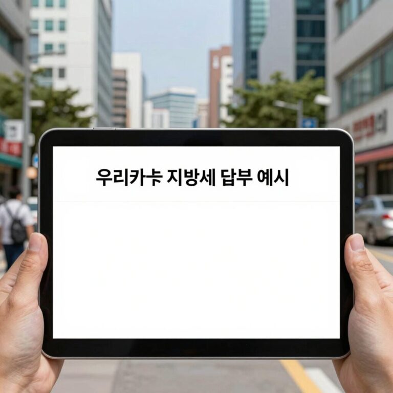 우리카드 지방세 납부 화면 예시