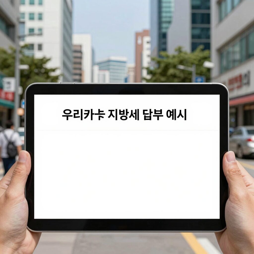 우리카드 지방세 납부 화면 예시