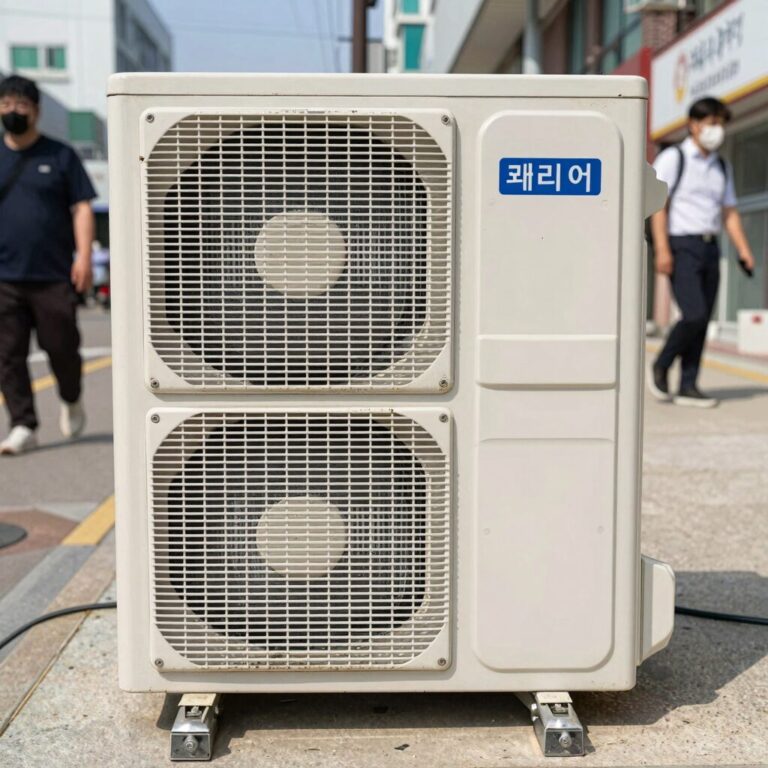 캐리어 에어컨 열교환기 먼지 쌓인 모습