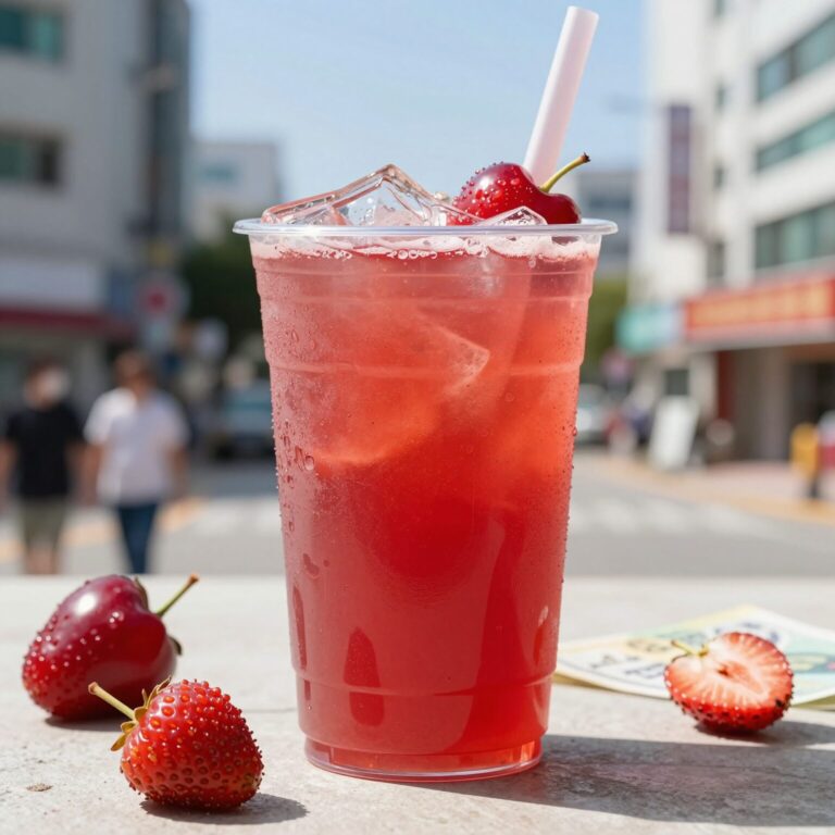 신선한 참외주스 완성 사진