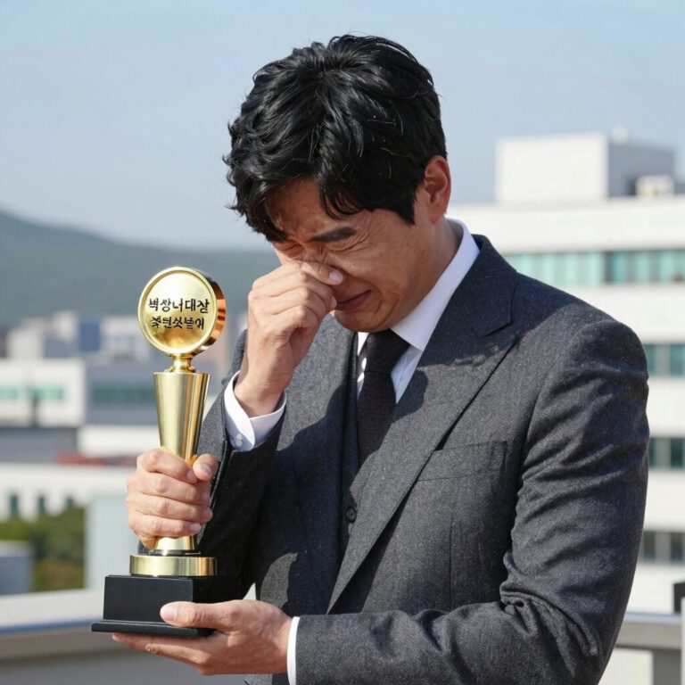 배우 최대훈이 백상예술대상에서 조연상을 수상하며 감격해하는 모습
