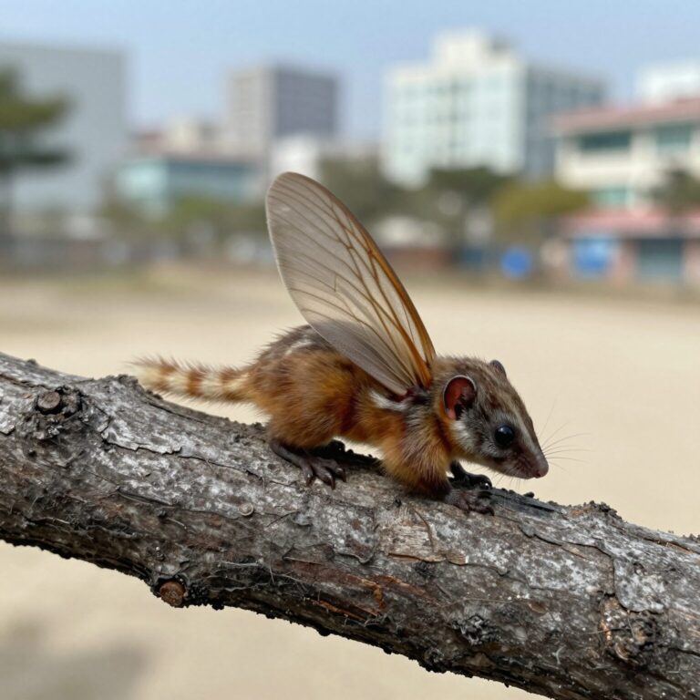 밤나무 줄기에서 매미 탈피 중인 모습, 날개가 펼쳐지기 직전