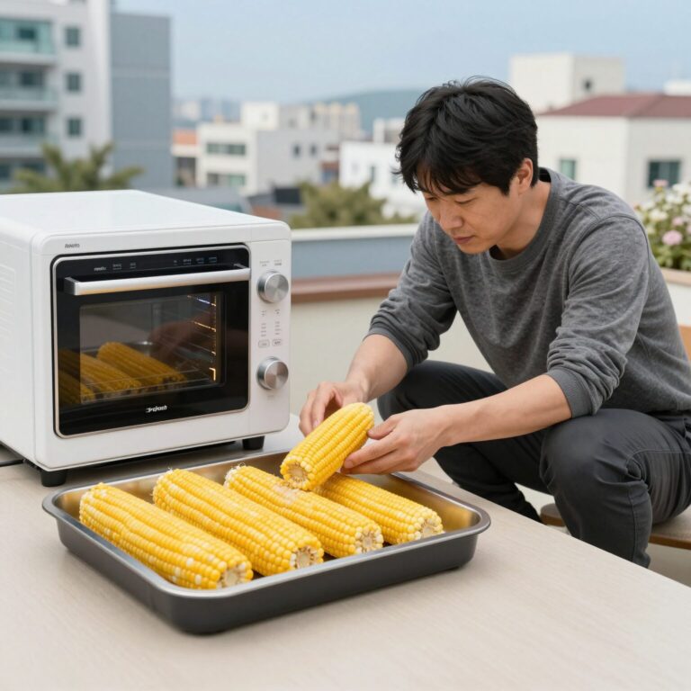 전자레인지와 찜기로 찐 옥수수 데우는 방법 비교 사진