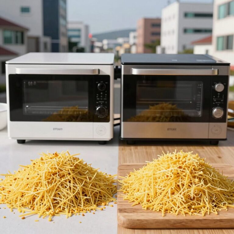 초당옥수수를 찜기와 전자레인지로 쪄낸 두 가지 결과물 비교