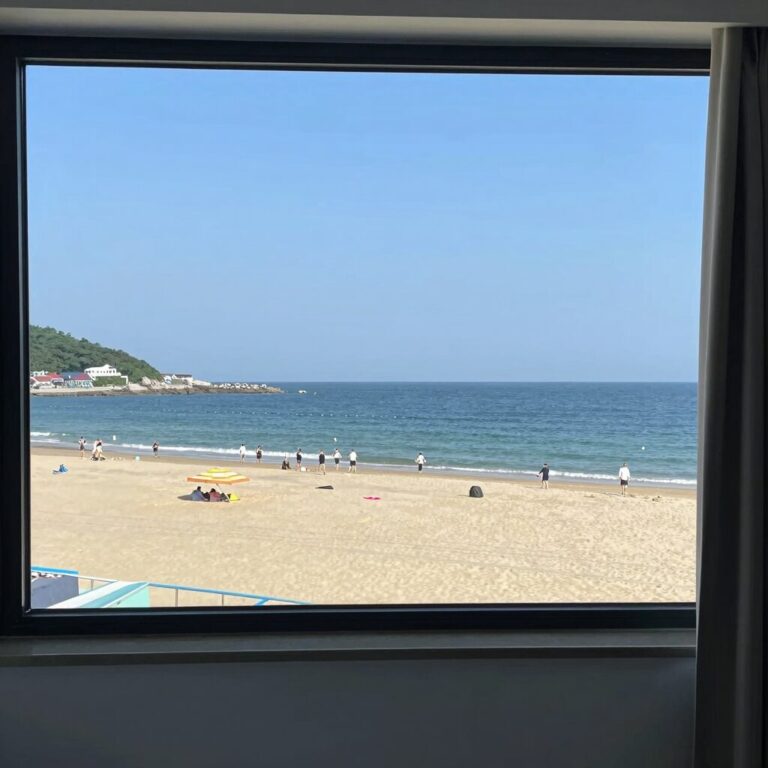 대천 2278리조트 오션뷰 객실에서 바라본 대천해수욕장 전경
