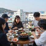 대구 달서구 상도회초밥에서 제공하는 신선한 물회와 회덮밥 상차림