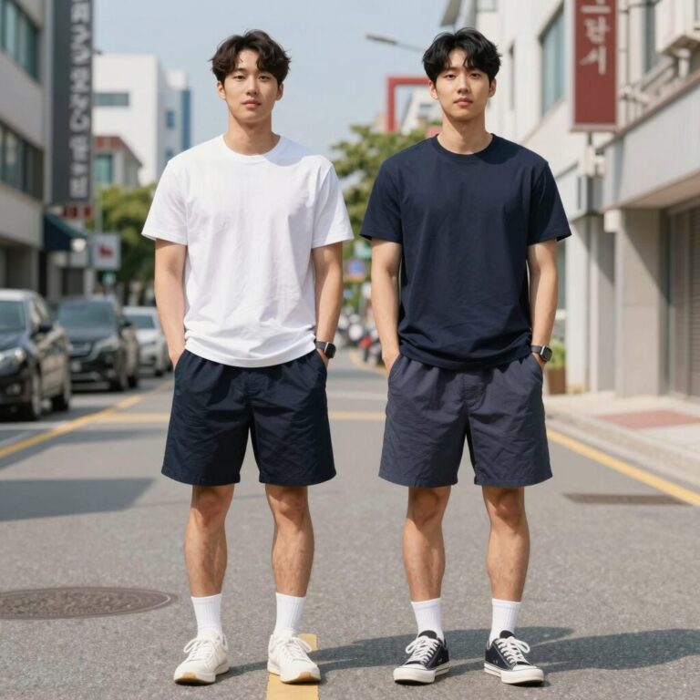 디스커버리 반바지와 여름 트레이닝 세트 코디 이미지