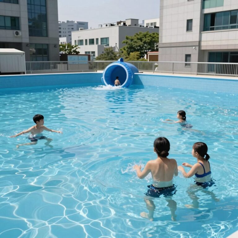 이중튜브 구조를 설명하는 물놀이 튜브 사진