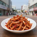 간장 가지조림 완성 접시에 담긴 모습