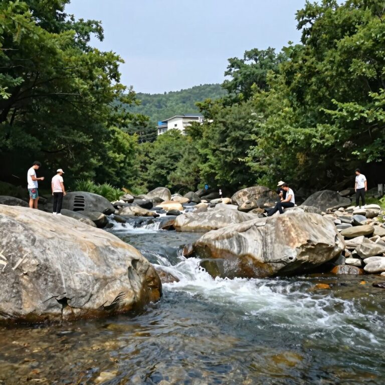 경기도 가평 용추계곡 시원한 계곡 물과 숲