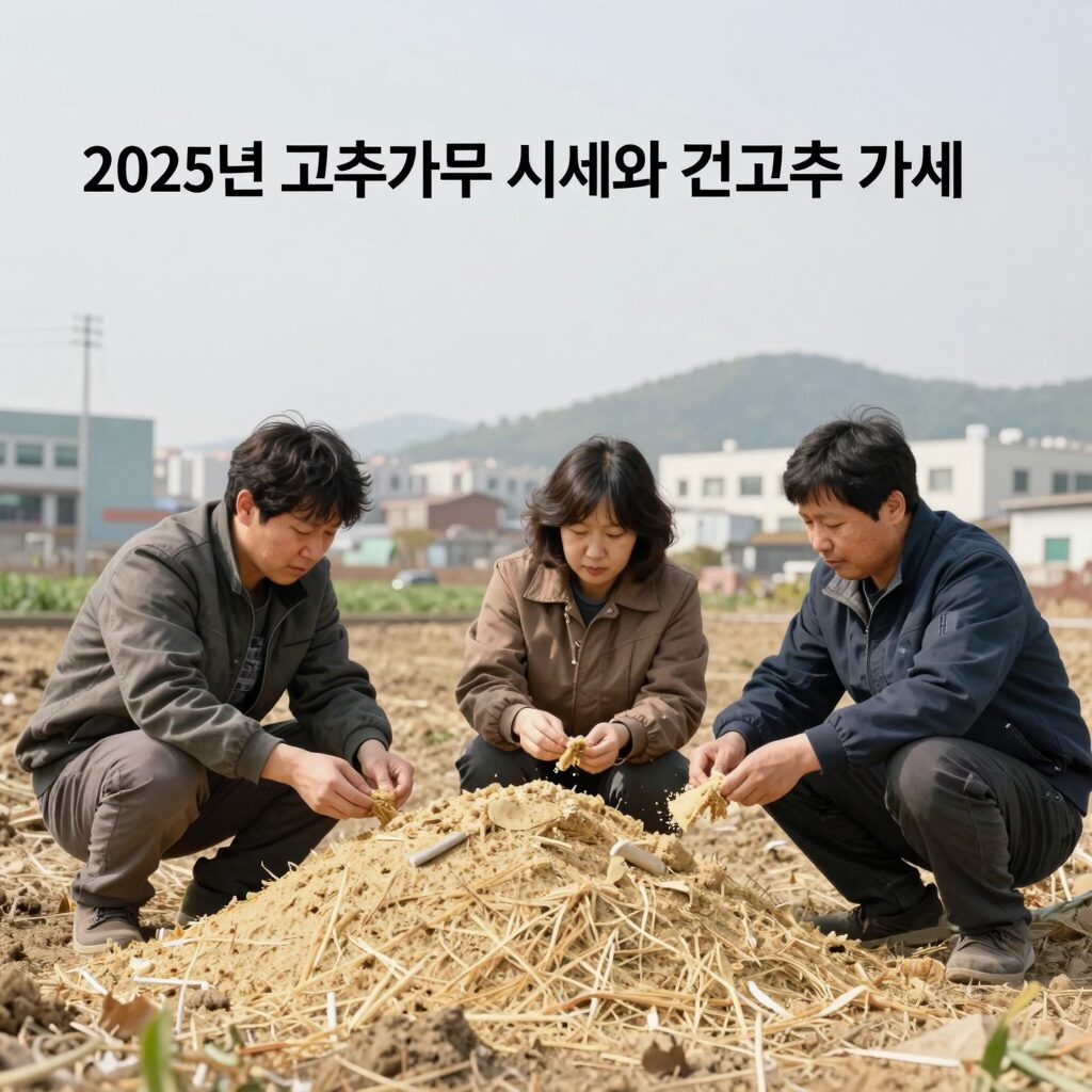 2025년 고추가루 시세와 건고추 가격 비교 사진