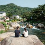 괴산 화양계곡 펜션 여름 물놀이 정보 괴산 화양계곡 소나무펜션 앞 계곡 전경