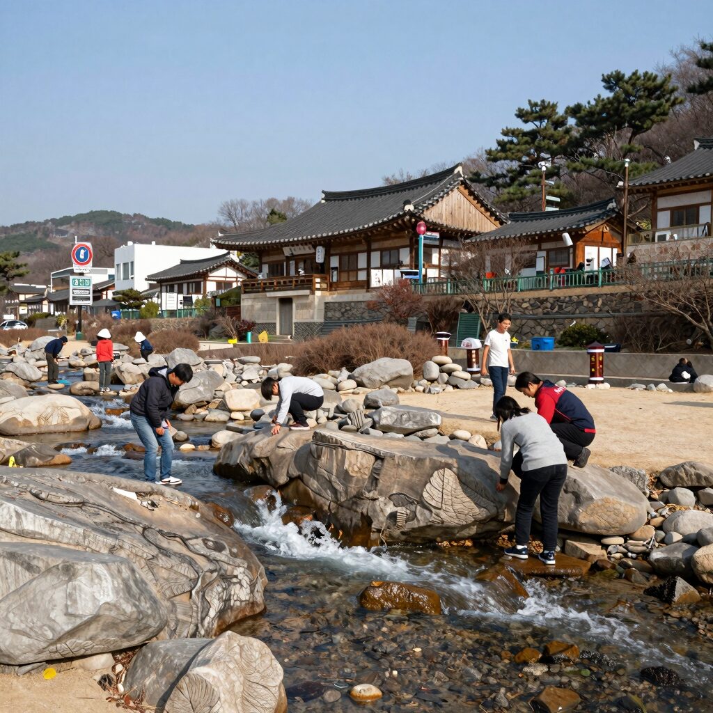 함양 화림동계곡 너럭바위와 맑은 물줄기