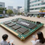 최태원 반도체 수요 증가 장기 전망과 SK하이닉스 전략 HBM 메모리 칩 적층 구조와 AI 반도체 수요 증가 그래프