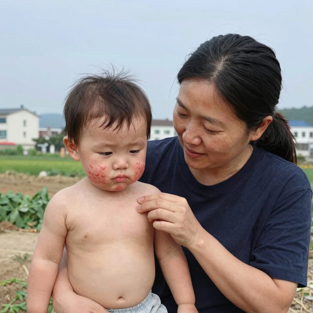 유아 농가진으로 인한 피부 발진과 치료 과정
