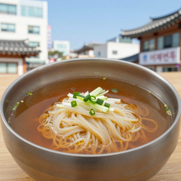 전주 이래면옥 물냉면 육수와 면발