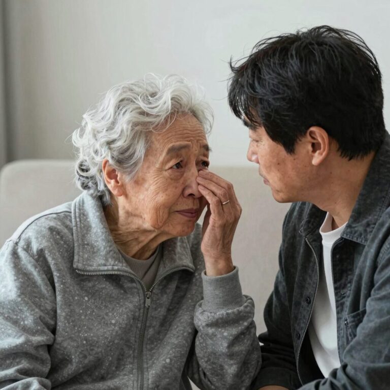 가수 이사벨라가 MBN 특종세상에서 치매 남편과의 이별 이야기를 하며 눈물을 흘리고 있는 모습
