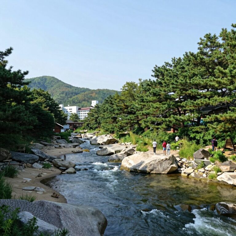 장흥계곡 숲속산장에서 바라본 계곡 풍경