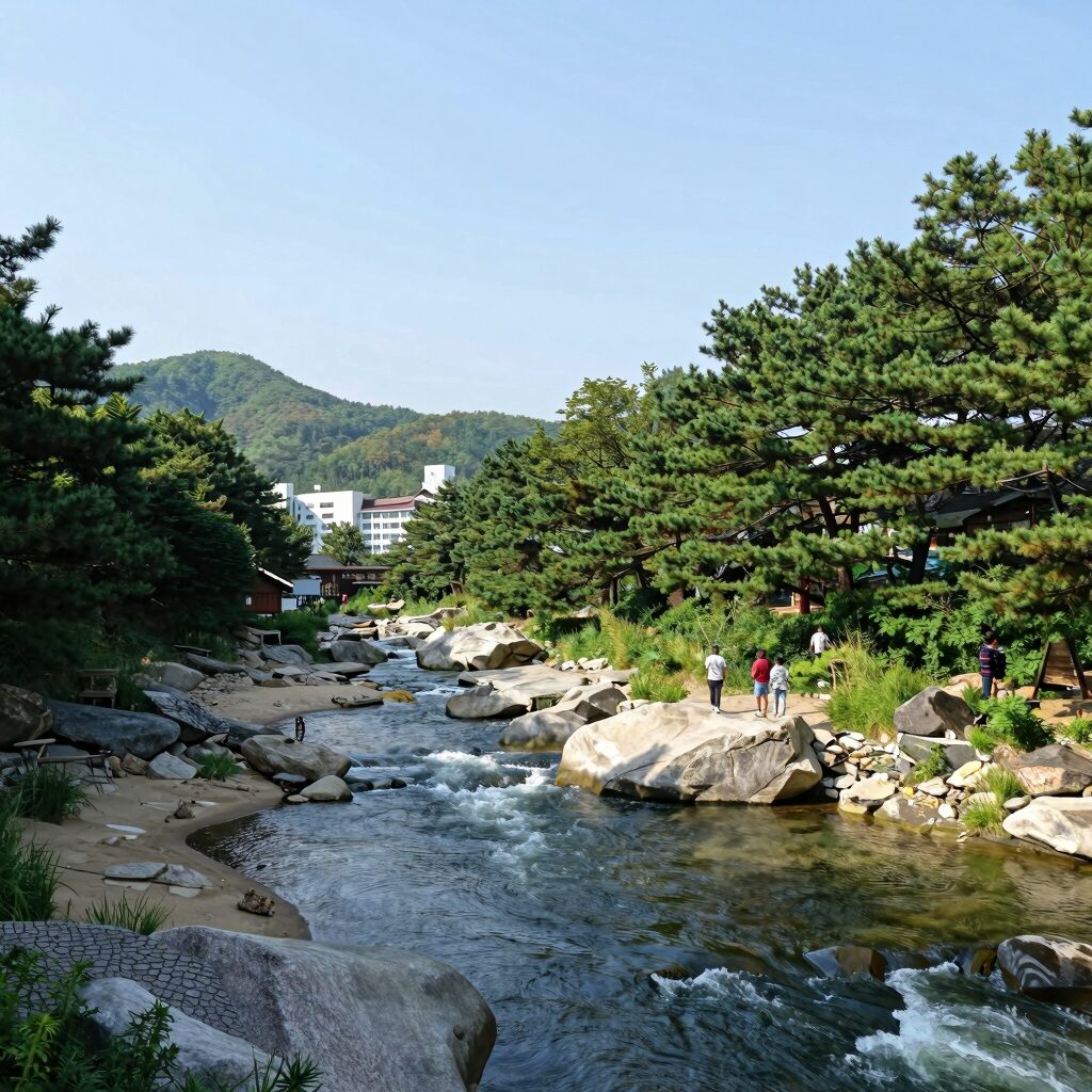 장흥계곡 숲속산장에서 바라본 계곡 풍경