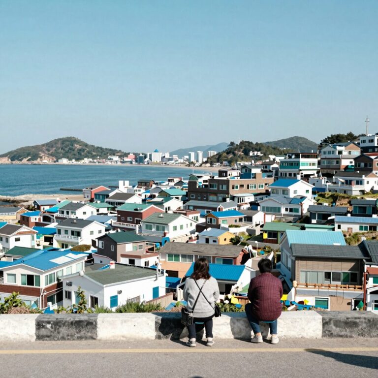 장호항 해안 절경과 어촌 마을 전경
