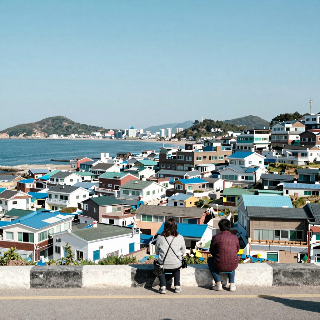 장호항 해안 절경과 어촌 마을 전경