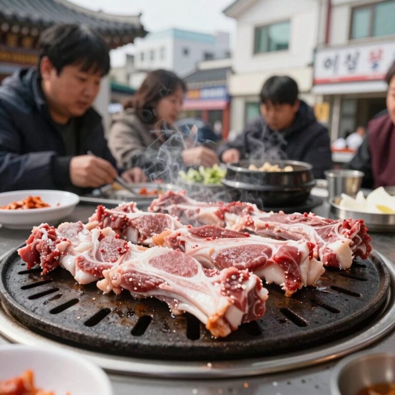 이천 제일갈비 돼지갈비 조림갈비 불판 위에서 졸여지는 모습
