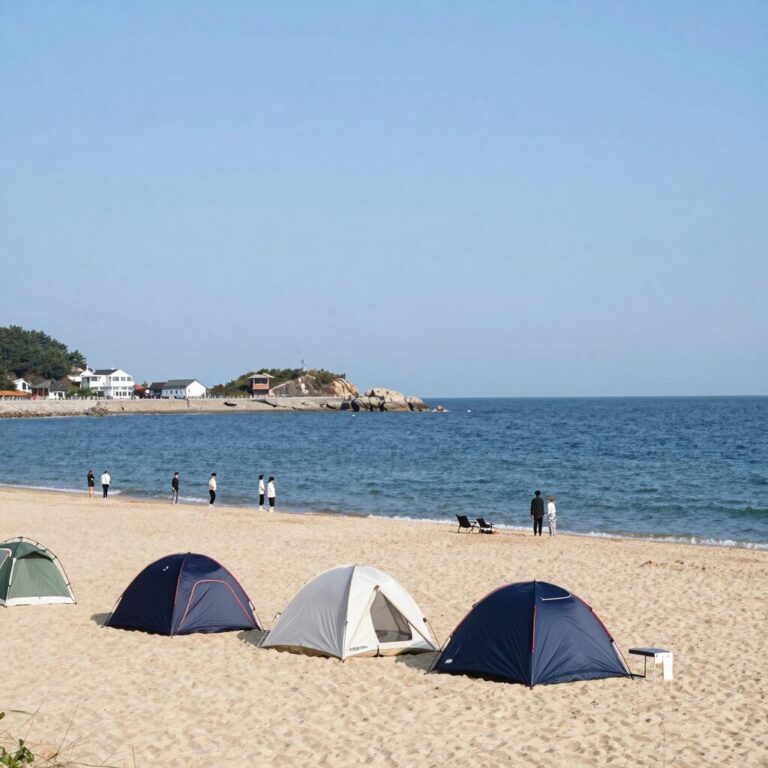 양양 지경국민여가캠핑장 해변데크에서 바라본 바다 전망