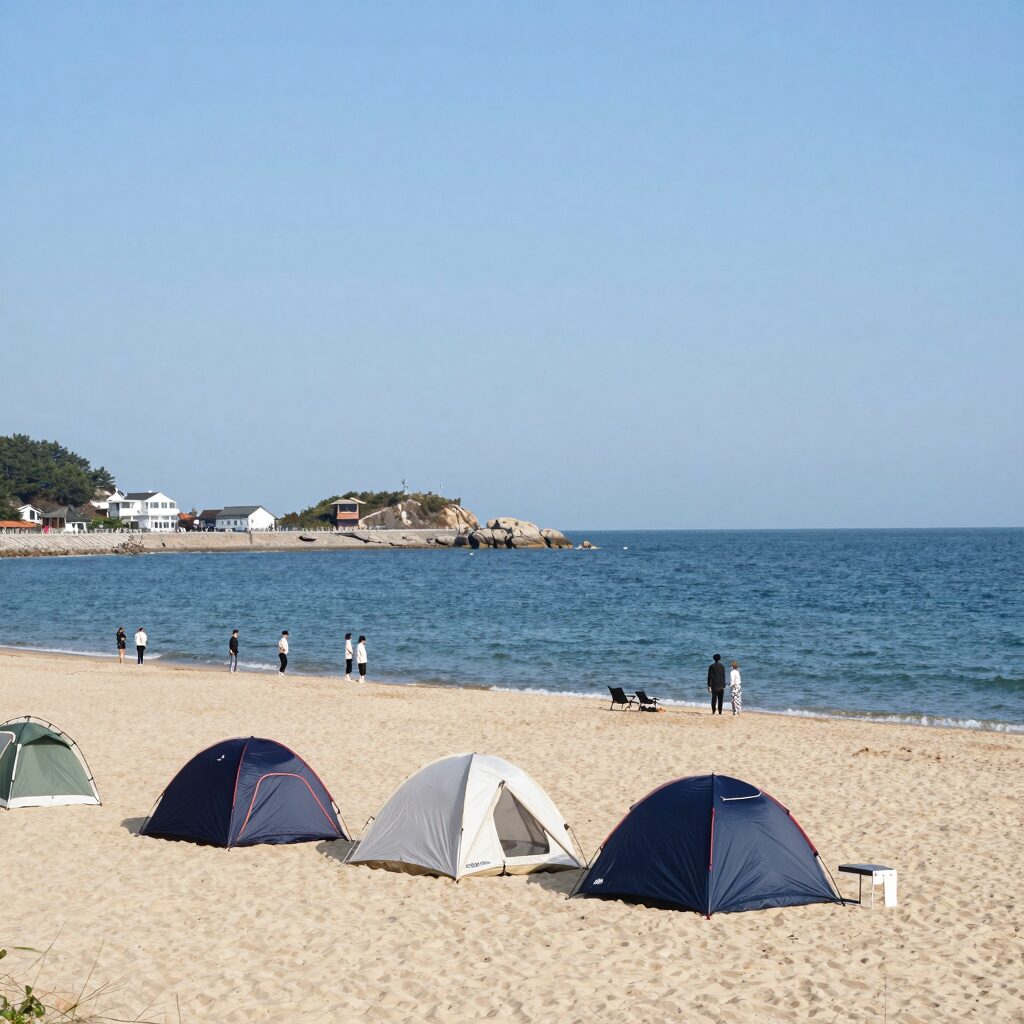 양양 지경국민여가캠핑장 해변데크에서 바라본 바다 전망