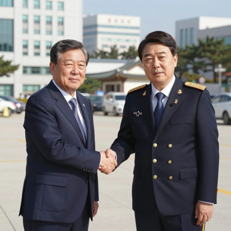 이재명 대통령과 악수하는 조성현 대령 모습