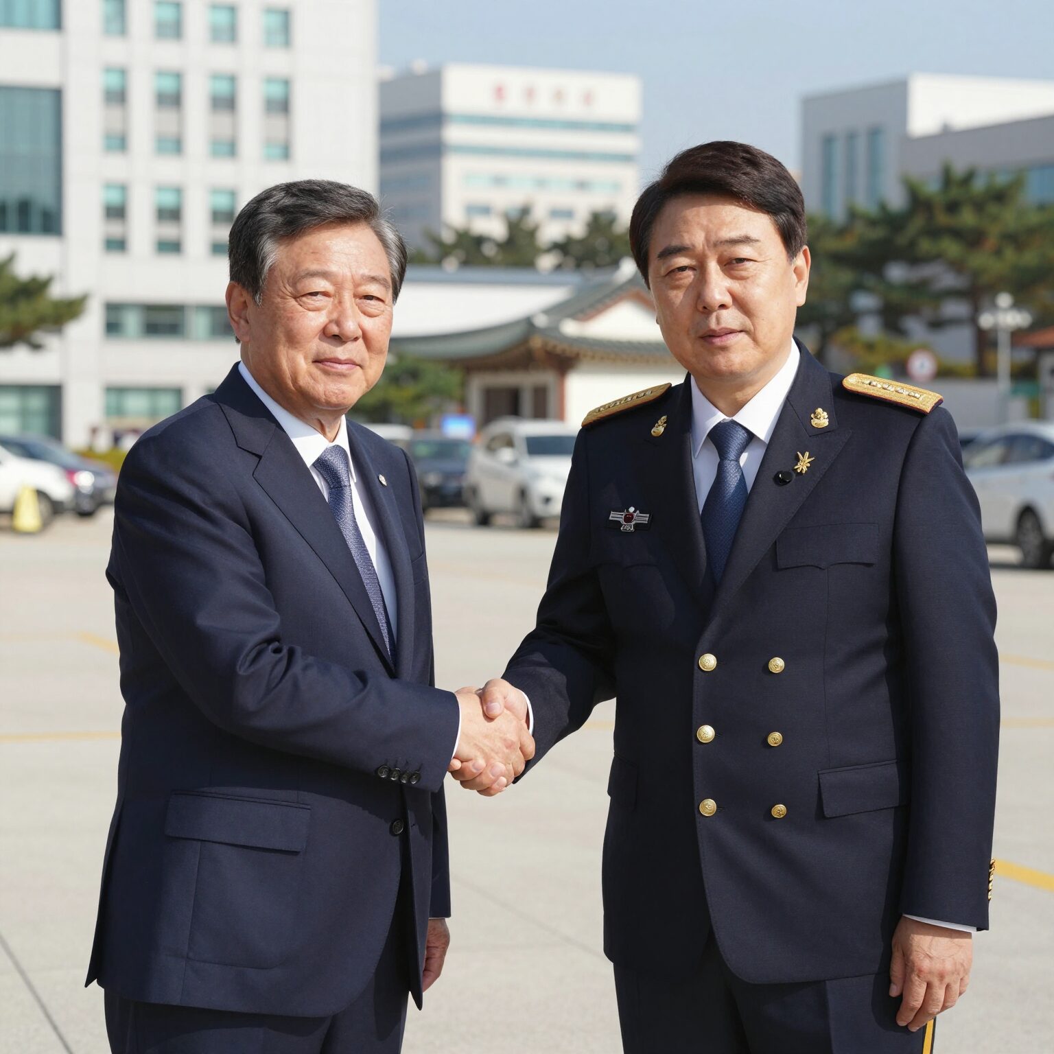 이재명 대통령과 악수하는 조성현 대령 모습