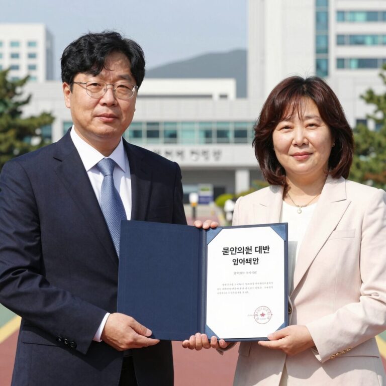 김효은 국민의힘 대변인이 임명장을 받고 있는 모습