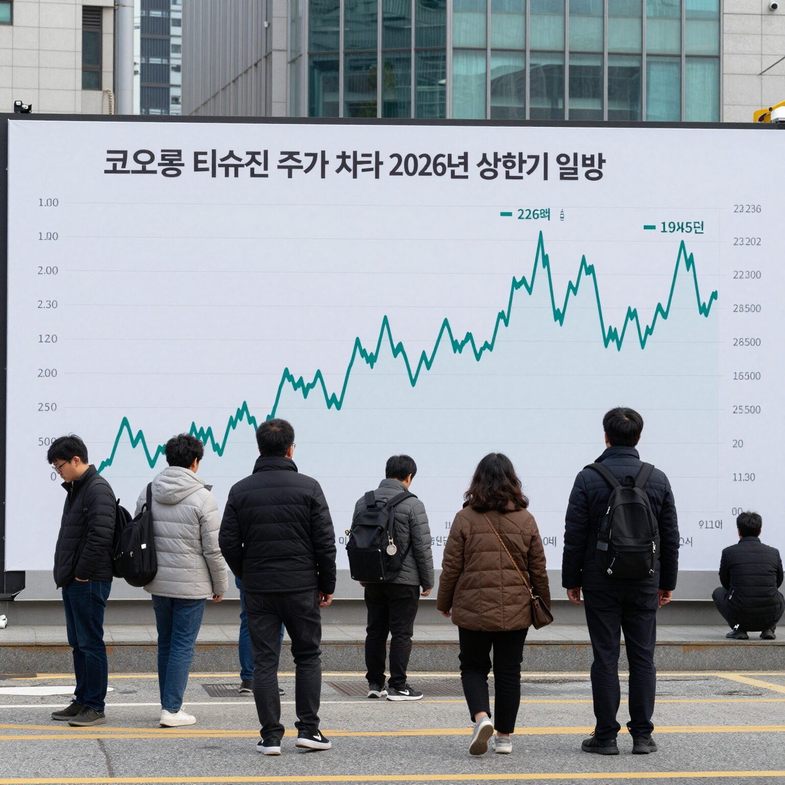 코오롱 티슈진 주가 차트 2026년 상반기 일봉